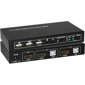 MicroConnect HDMI & USB KVM Switch 2 poorten (MC-HDMI-USBKVM-UK)