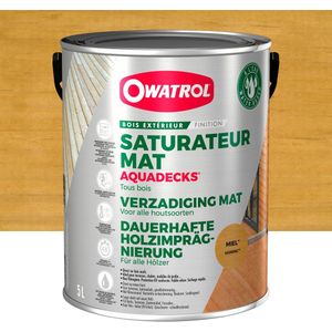 Aquadecks - Watergedragen houtverzadiger - Owatrol - 5 L Honing