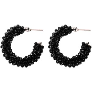 Lajetti - Beads Oorbel Zwart - Oorhangers met Glaskralen