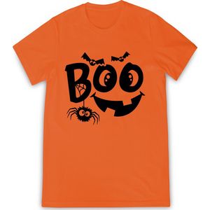 Russell - Jongens Meisjes T shirt Halloween - Oranje - Maat 152