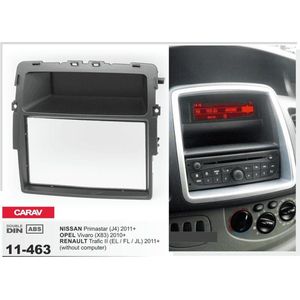 2-DIN Renault Trafic II (EL / FL / JL) 2011-2014 / OPEL Vivaro (X83) 2010-2014 / NISSAN Primastar (J4) 2011-2014  w/o car computer afdeklijst / installatiekit Audiovolt 11-463