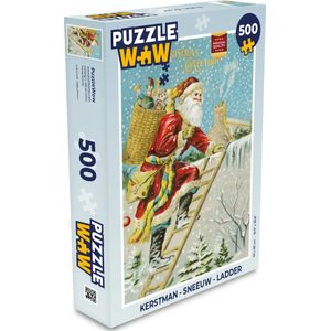 Puzzel Kerstman - Sneeuw - Cadeaus - Legpuzzel - Puzzel 500 stukjes - Kerst - Cadeau - Kerstcadeau voor mannen, vrouwen en kinderen