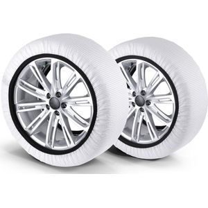 Premium Sneeuwkettingen Alternatief Ultra Grip XXL, Textiel Sneeuwkettingen, Sneeuwkousen Set van 2 wit
