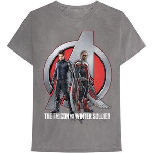 Marvel The Falcon And The Winter Soldier - A Logo Heren T-shirt - L - Grijs