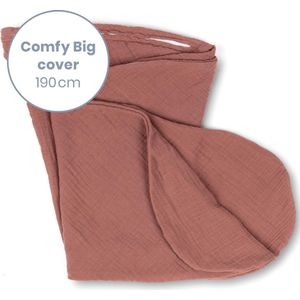 Doomoo Basics Cover - Hoes voor Voedingskussen Comfy Big- Biokatoen - 190cm - Tetra Brick