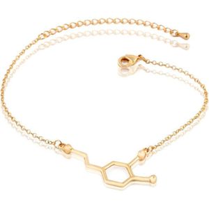 24/7 Jewelry Collection Dopamine Armband - Molecuul - Goudkleurig