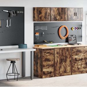 vidaXL Garagekasten 2 st Spaanplaat gerookt eiken