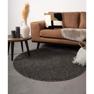 Rond vloerkleed Lush - antraciet 200 cm rond