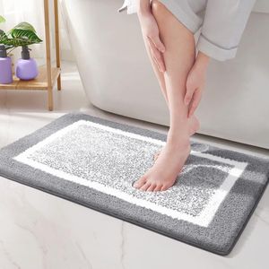 Badkamermat - Waterabsorberend en Machinewasbaar - Moderne Stijl - Grijs - 40 x 60