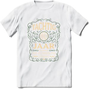 80 Jaar Legendarisch Gerijpt T-Shirt | Mos - Ivoor | Grappig Verjaardag en Feest Cadeau Shirt | Dames - Heren - Unisex | Tshirt Kleding Kado | - Wit - 3XL