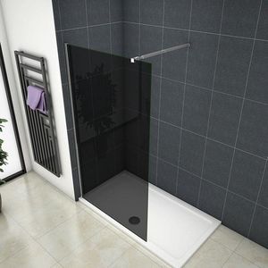 vrijstaande inloopdouche 110x200cm,douchescherm,10mm rookglas,veiligdheidsglas met explosie bestendige folie,nano easyclean antikalk