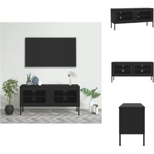 vidaXL Tv-meubelset - Tv-meubelsets - Tv Meubelset - Tv Meubelsets - Tv-meubel 105x35x50 cm staal zwart