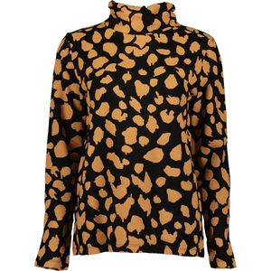 Blue Seven Dames Shirt Lange Mouw - Leopard/Camel/Zwart - Maat 42