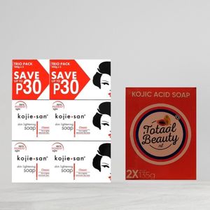 Koop 2 Kojie San 3x100 en ontvang TotaalBeauty Kojic Acid Soap 2x135 gratis