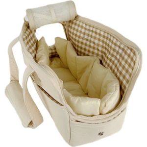 Avoir Avoir® Draagbare Honden Draagtas - Hoogwaardig Katoen en Polyester - Incl. Matrasje - Winddichte Functie - Trendy Accessoire met Solide Patroon - Beige - Voor Huisdieren tot 4 kg