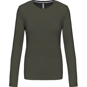 Kariban Dames T-shirt ronde hals lange mouwen K383 - Dark Khaki - S