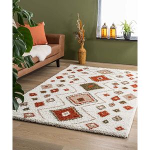 Hoogpolig vloerkleed bohemian Artisan - wit/multi 280x380 cm