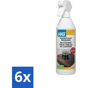 HG - Kookplaatreiniger Spray - Frisse Geur - Veilig in Gebruik - 500 ml - Voordeelverpakking - 6 stuks