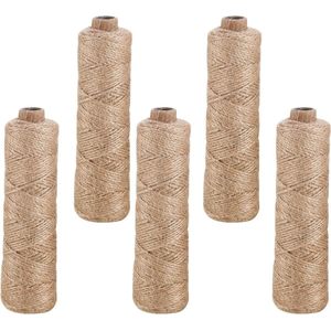 500 meter - 15 mm - 100% natuurlijk - bruin - henneptouw - natuurlijke vezels - verpakkingsmateriaal - doe-het-zelf - handwerk - tuindecoratie
