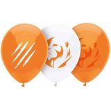 8x stuks oranje leeuw ballonnen - 30 cm - Koningsdag - WK/EK