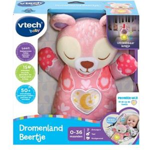 VTech Baby Dromenland Beertje - Interactieve Knuffel - Educatief Speelgoed - Van 1 tot 3 Jaar - Roze