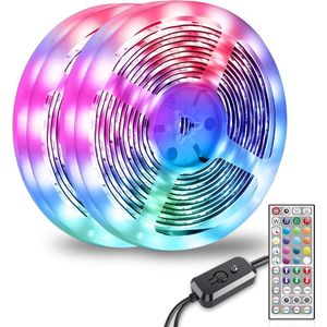 30m LED Strip RGB Licht met Bluetooth Applicatie Controle en Muzieksynchronisatie - Afstandsbediening - Geschikt voor Slaapkamer, Keuken, Feest (2x15m)