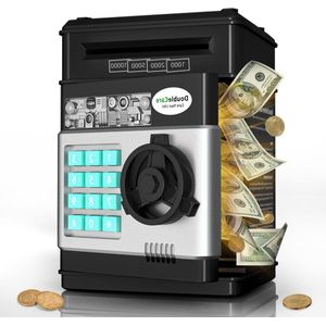 Elektronische spaarvarken voor kinderen - spaarpot met wachtwoord en muziek - leuke mini ATM spaarpot - munt kan automatisch scrollen - cash kluis - geweldige en praktische verjaardagscadeaus voor jongens en meisjes