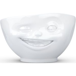 Tassen serie witte porselein kom 500 ML met gezichtje wat knipoogt - Bowl winking