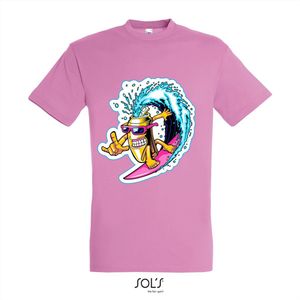 T-Shirt 1-121 Cartoon surfend blikje - xxL, limegroen