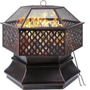 One stop shop - Multifunctionele Vuurkorf - Ideaal voor Terras Barbecue, Vuurhaard - Bronze kleur