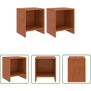 The Living Store Nachtkastjes 2 st 35x30x40 cm massief grenenhout honingbruin - Nachtkastjes - Bedtafel - Grenenhout Meubilair - Bruine Kamerdecoratie - Vintage Nacht Tafels