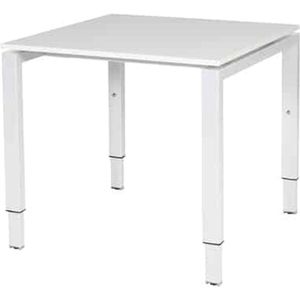 Verstelbaar Bureau - Domino 80x80 grijs - wit frame