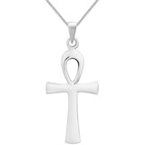 Zilveren ketting vrouw | Zilveren ketting met hanger, ankh kruis