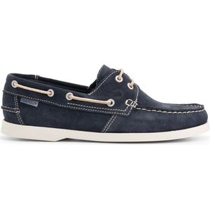 Travelin' Penzance Herenschoenen mocassins Suede Leer - instappers mannen - Donkerblauw leer - Maat 44