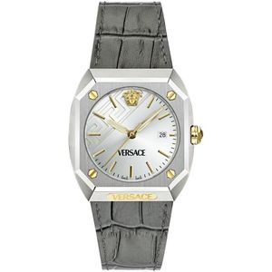 Versace Antares VE8F00124 Horloge - Leer - Grijs - Ø 42.5 mm