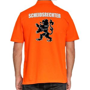 Scheidsrechter Holland supporter poloshirt - heren - oranje met leeuw - Nederland fan / EK / WK polo shirt / kleding L