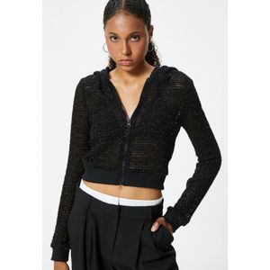 Volledige ritssluiting met capuchon Lange mouw T-shirt