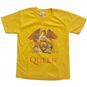 Queen - Classic Crest Kinder T-shirt - Kids tm 10 jaar - Geel