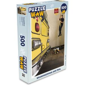 Puzzel Brandweerman aan paal - Legpuzzel - Puzzel 500 stukjes