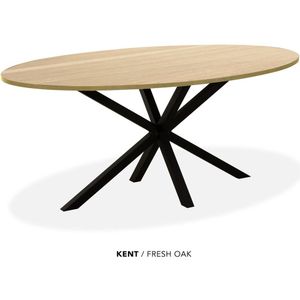 Maxfurn - Eettafel ovaal | Zeer krasvast | Kleur: Fresh oak | Afmeting 220x120cm