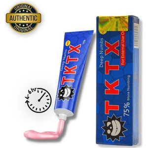 TKTX Blauw 75 % - Tattoo crème - verdovende Creme - Tattoo zonder pijn - Snelwerkend en langdurig -Zalf voor tattoo -10 g