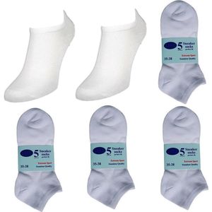 Naft Witte Sneaker Sokken - enkelsokken - 20 PAAR Maat 39-42