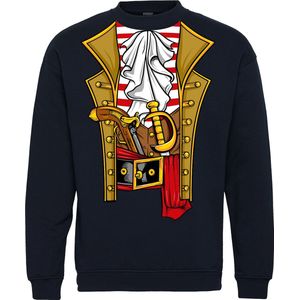 Sweater Piraten Kostuum | Carnavalskleding dames kinderen heren | Carnaval | Foute Party | Navy | maat 140/152