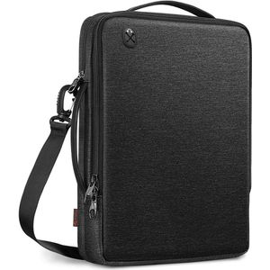 SHOP YOLO-laptoptas 15 6 inch- Laptop Schoudertas - Beschermende Gewatteerde Draagtas - zwart