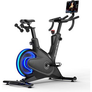 Sportstech sBike Lite - Smart indoor bike met LED + app met live & on demand trainingen en 360° tablethoudervoor Full Body Workout - hometrainer voor effectieve fitnesstraining