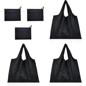 3 stuks boodschappentas, opvouwbare boodschappentas, draagtas, zwart, boodschappentas, opvouwbare boodschappentas, grote shopper, zwart, milieuvriendelijke opvouwbare tas, boodschappentas,