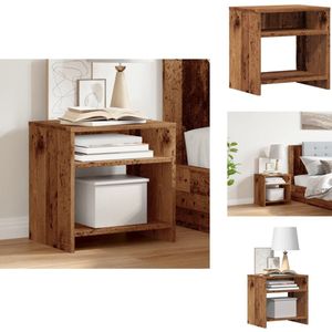 vidaXL Nachtkastje - Nachtkastjes - Bijzettafel - Wandkastje - Nachtkastje 40x30x40 cm bewerkt hout oud houtkleurig