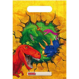 Uitdeelzakjes - Dinosaurus - Dino - Traktatie zakjes - traktatie tasjes - 6 stuks - 18x29 cm