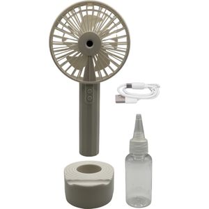STEGGER - Handventilator - Draagbare Ventilator - Tafelventilator - USB Ventilator met Waterspray - 3 Standen - Wit