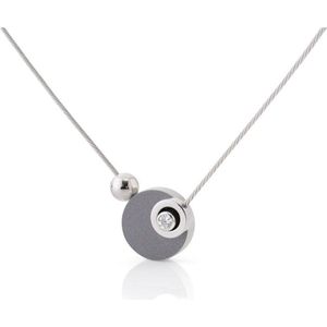 CLIC JEWELLERY STERLING SILVER WITH ALUMINIUM NECKLACE GOLD/GREY CS005G